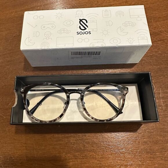 SOJOS SJ 9001 C1 0318 Tortoise Eyeglasses Frame 51-20-140mm B46mm / blue light - Picture 5 of 9